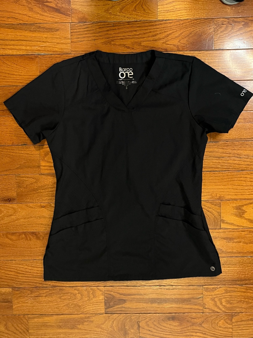 Barco One Scrub Top Black Women S Healthcare Uniform Stretch Nurse Tech